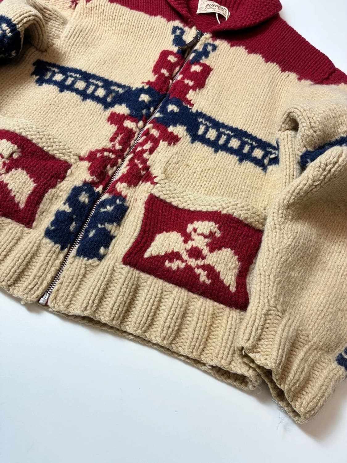 BURDEN 80's 헤비 울 니트 코위찬 가디건 PN8304 상품이미지3