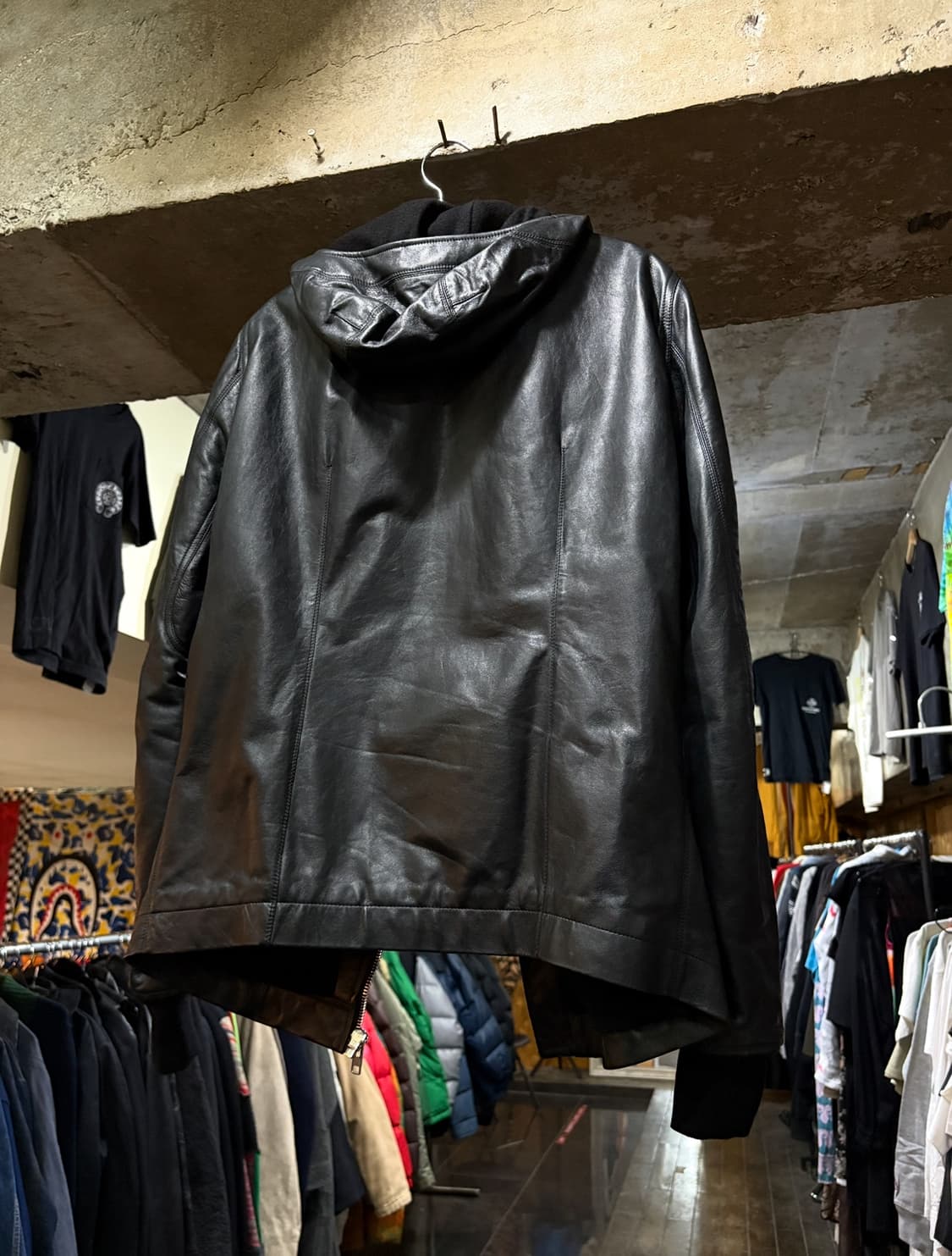 2014 rick owens 릭오웬스 아카이브 레더 사선 집업 자켓 상품이미지4