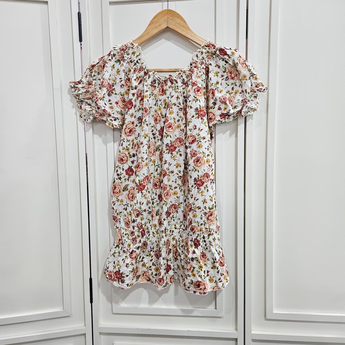 플라워 프린트 퍼프 반팔튜닉미니원핏 상품이미지7