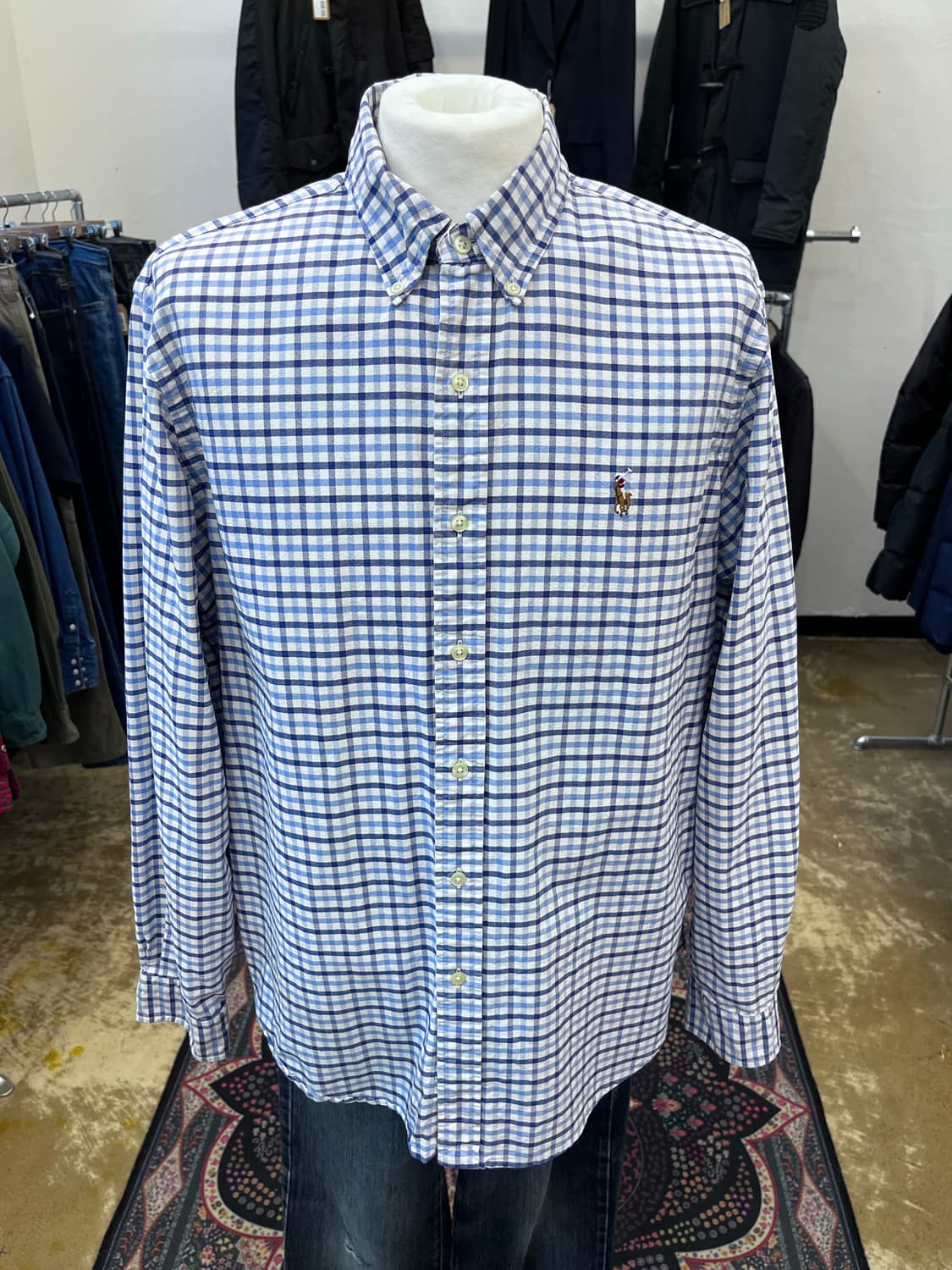 폴로 랄프 로렌 블루 체크 셔츠 상품이미지3