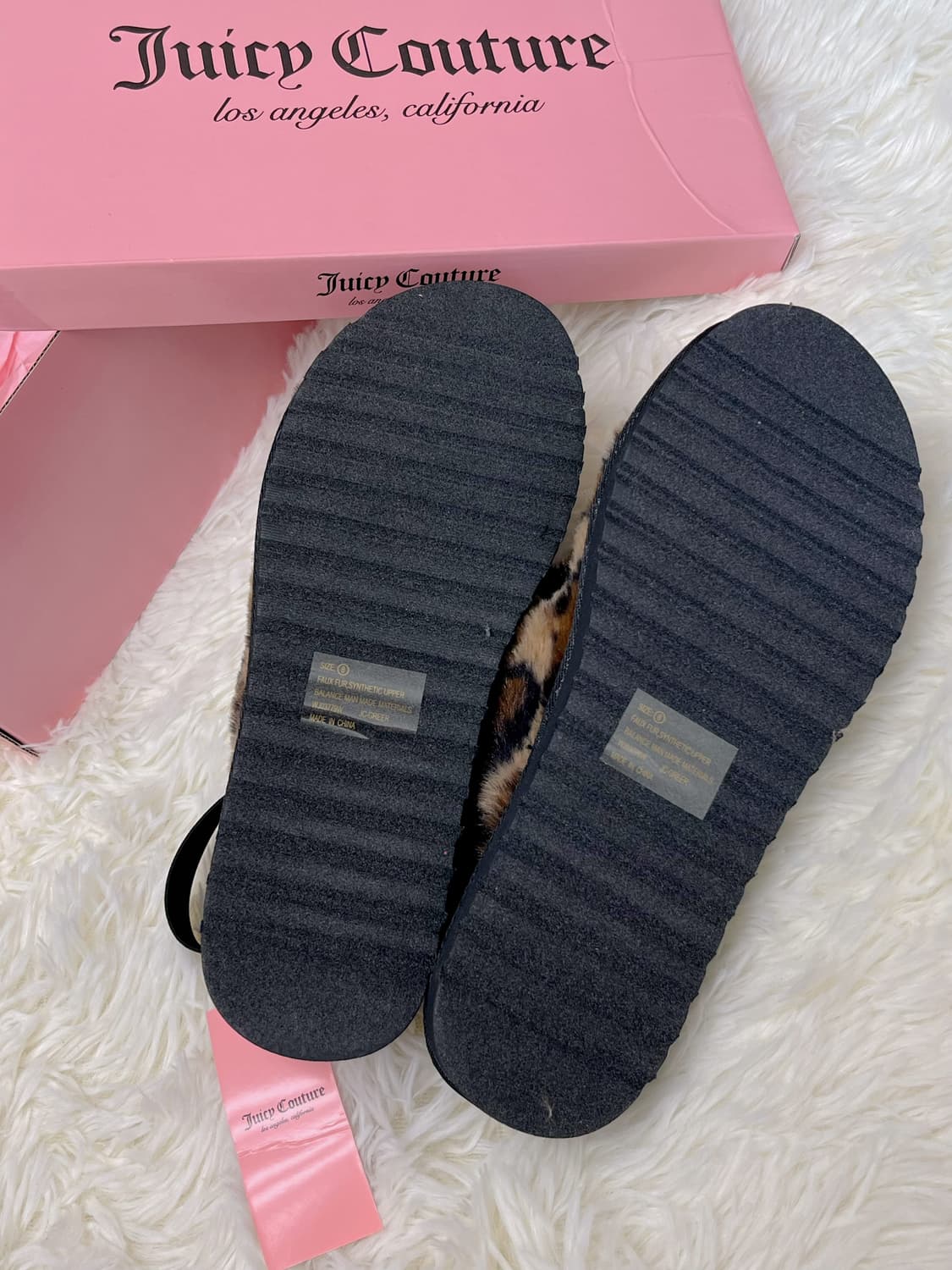 유일매물) 쥬시꾸뛰르 호피 퍼 슬리퍼 갸루템 상품이미지4