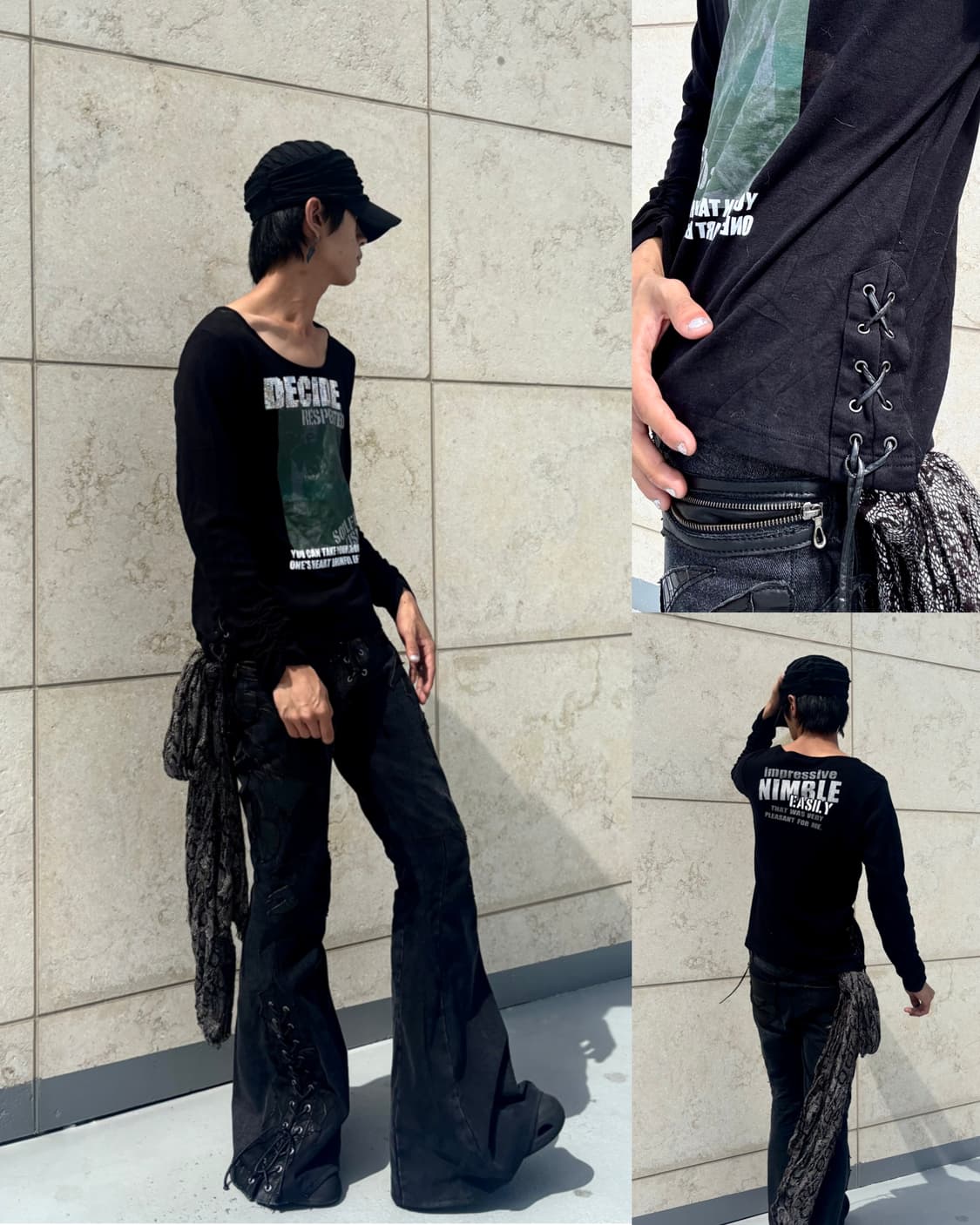 “PLG” Y2K Mood Eyelet Detail Sleeve 상품이미지1