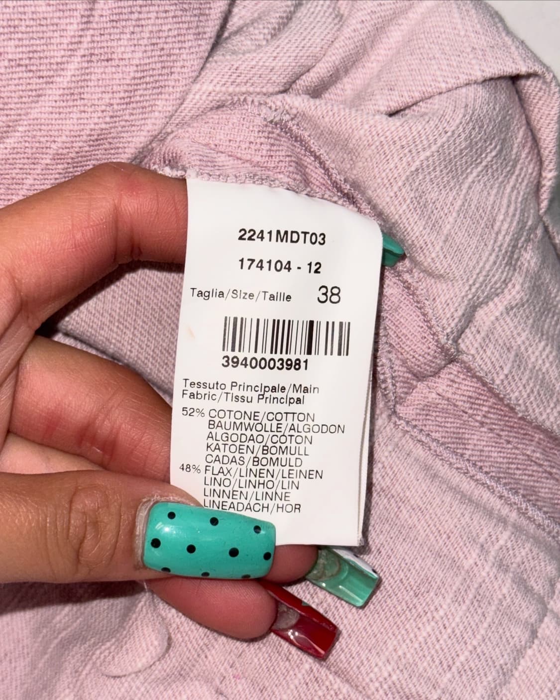 MSGM pink linen shirring strap 슬리브리스 상품이미지10