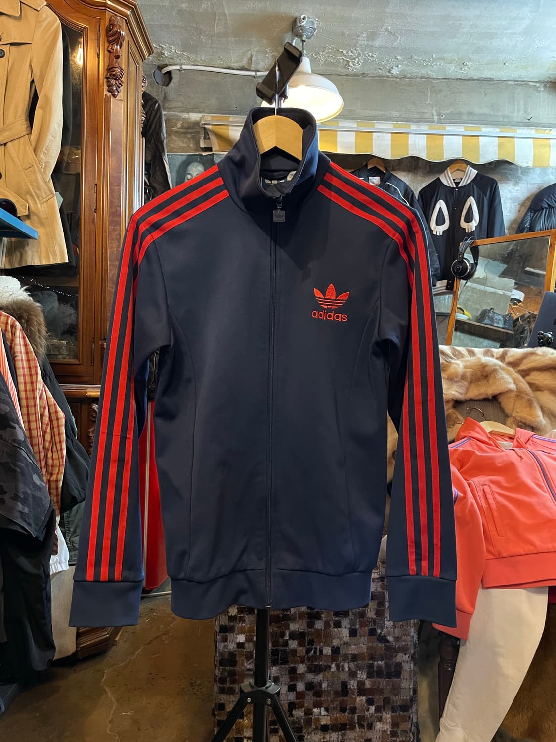 아디다스 클래식 파이어버드 트랙탑 저지 자켓 진회색/주황 상품이미지1