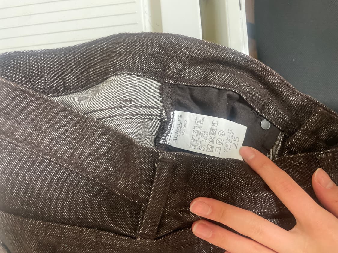 오라리 하드트위스트 데님 브라운 여성 25 상품이미지1