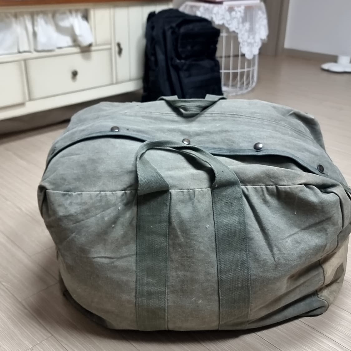 80~90s 밀리터리 미군 오리지널 공군 캔버스 키트백 상품이미지8