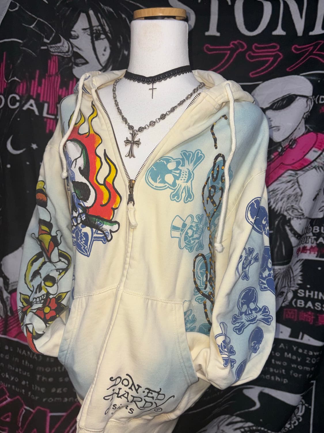 Ed hardy 에드하디 아이보리 후드집업 상품이미지1