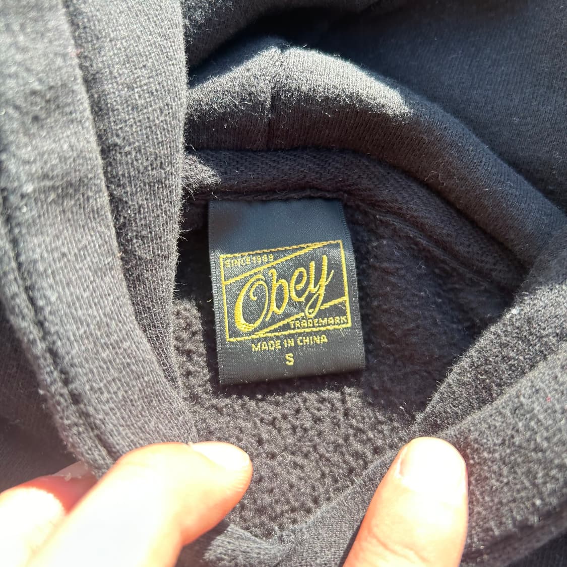 오베이 스펠로고 블랙 후드티 상품이미지4