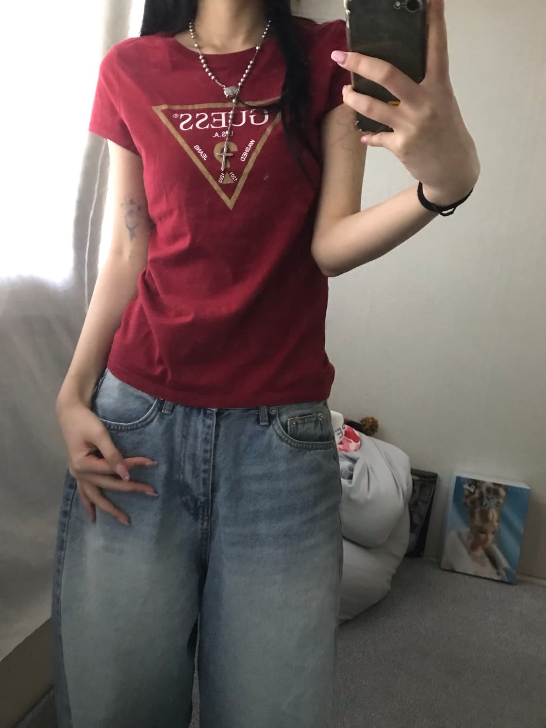 게스 딱붙핏 반팔티셔츠 상품이미지2