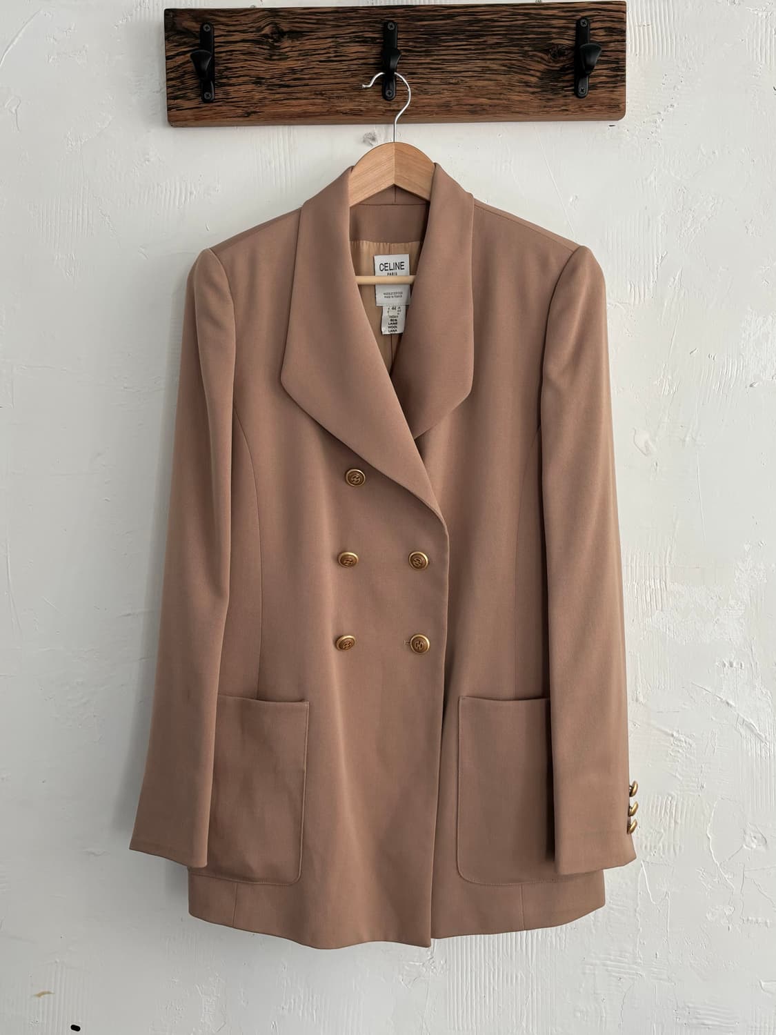 Celine 셀린느 핑크베이지 울 실크 혼방 블레이저 상품이미지2