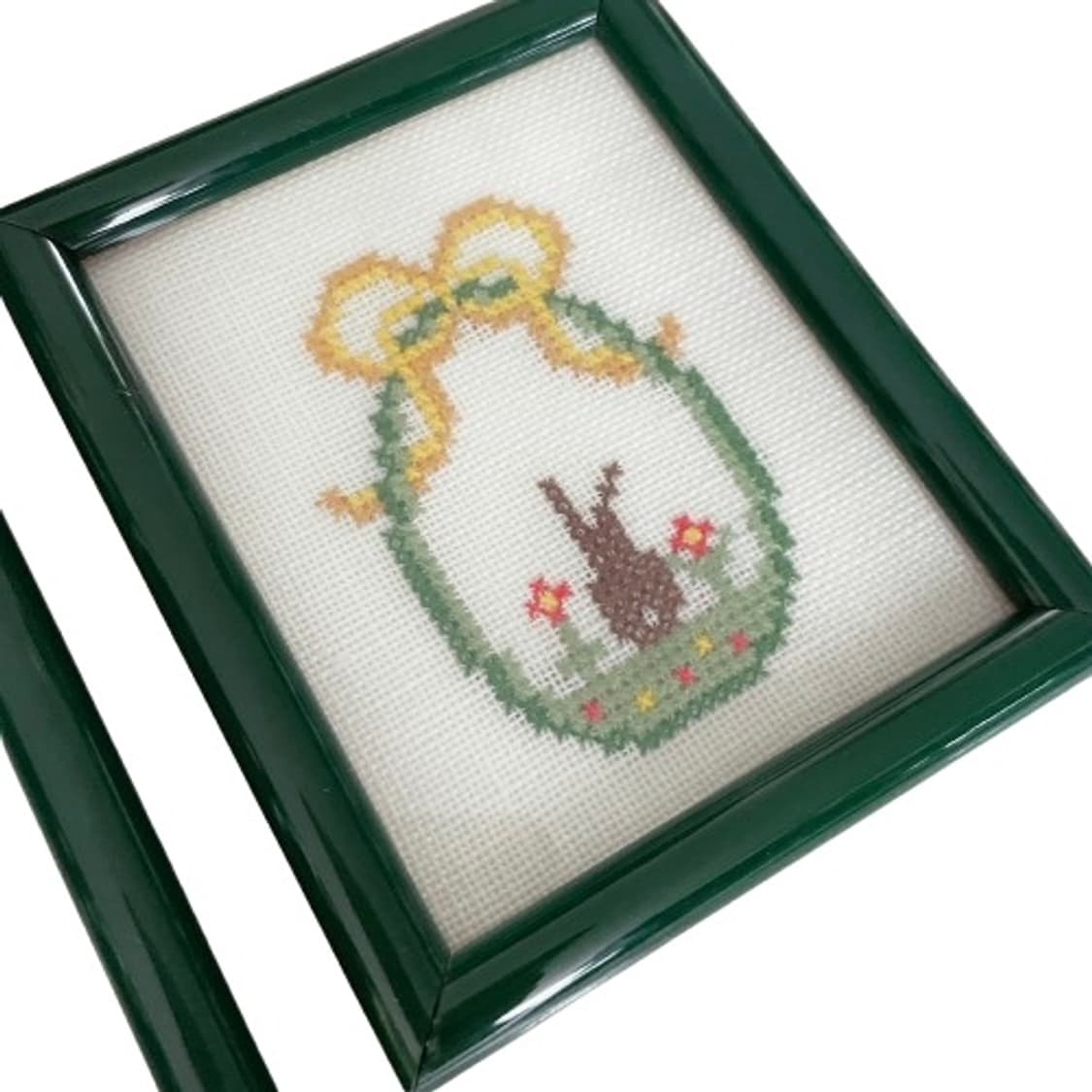 독일 빈티지 십자수 액자 토끼와 양 상품이미지3