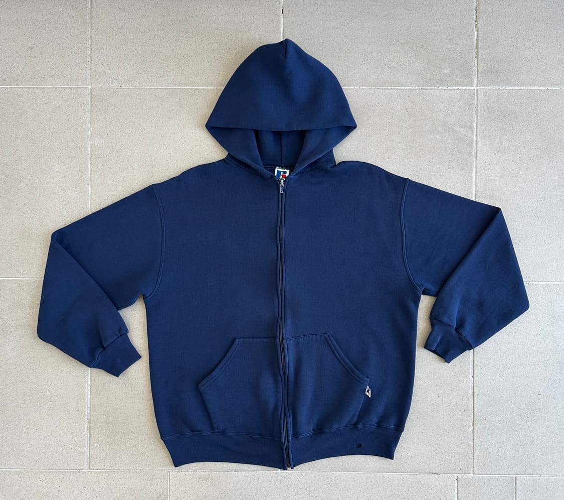 90s 빈티지 러셀 후드집업 네이비 L USA 상품이미지1