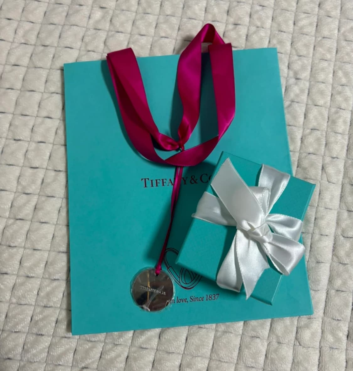 티파니앤코 핑크 더블하트 팬던트 목걸이 새제품 상품이미지2