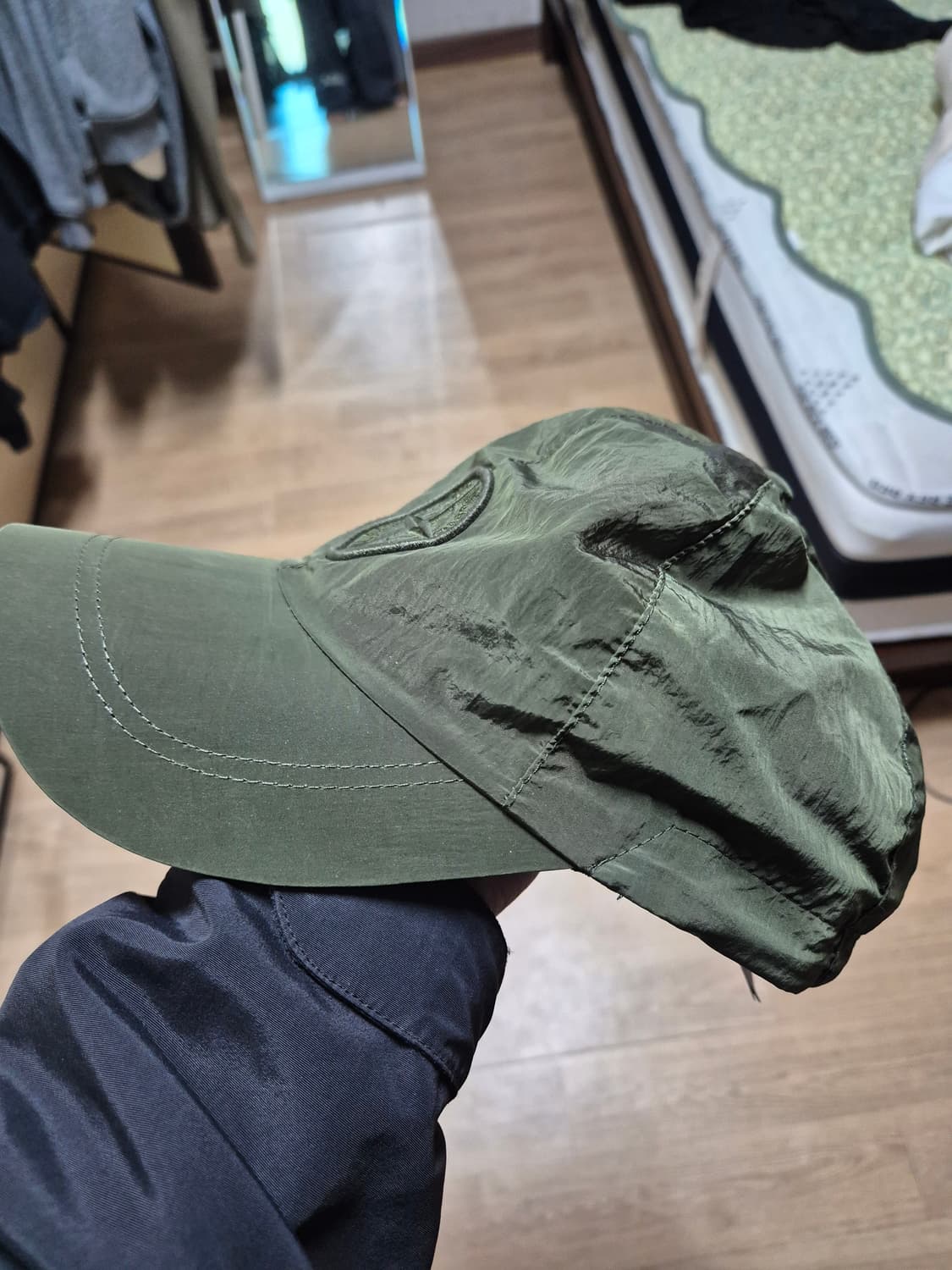 [XL] 스톤아일랜드 나일론 볼캡 올리브 그린 카키 초록  상품이미지2