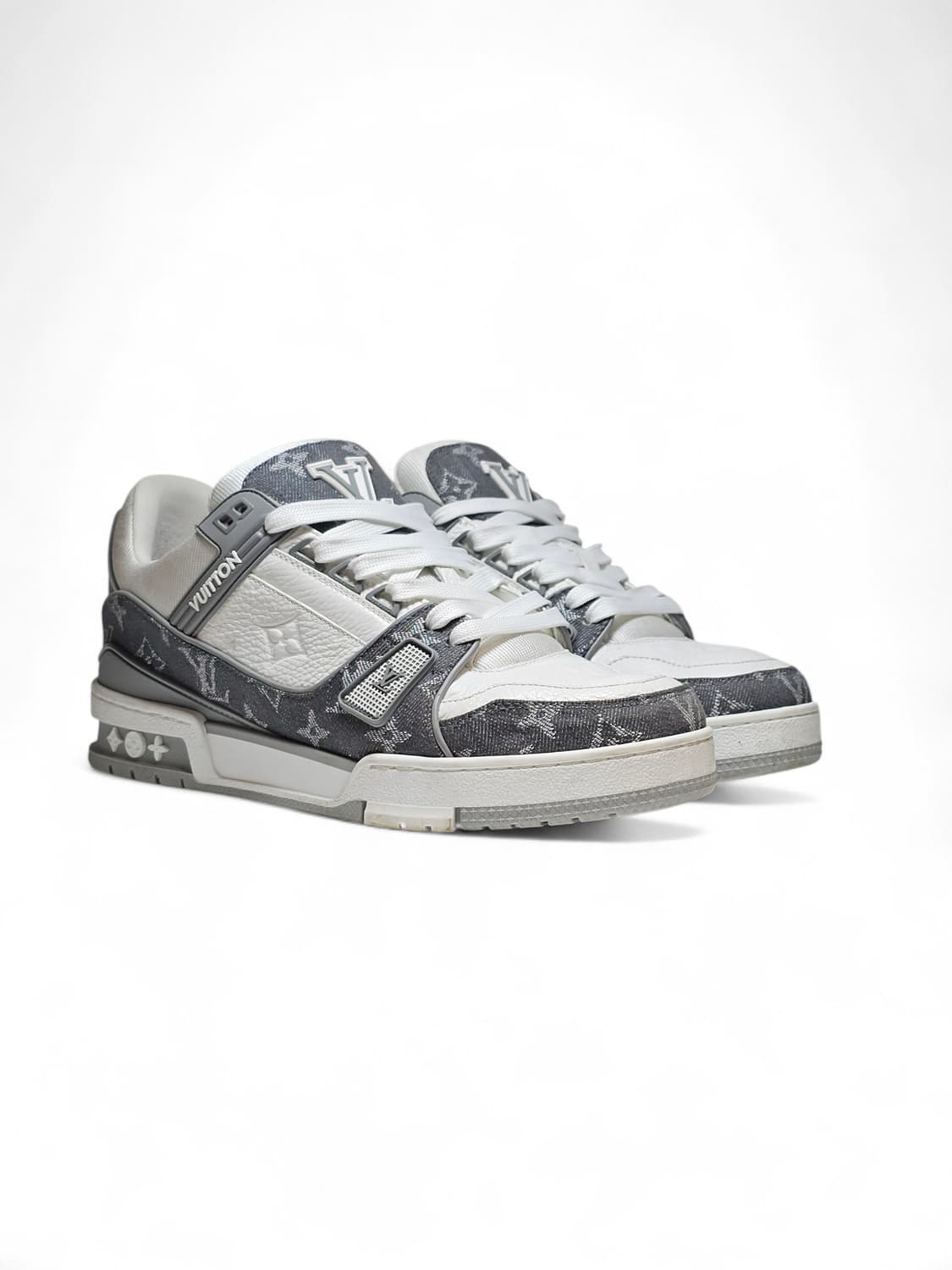 루이비통 LV 모노그램 데님 트레이너 그레이 화이트 6.5사이즈 상품이미지3