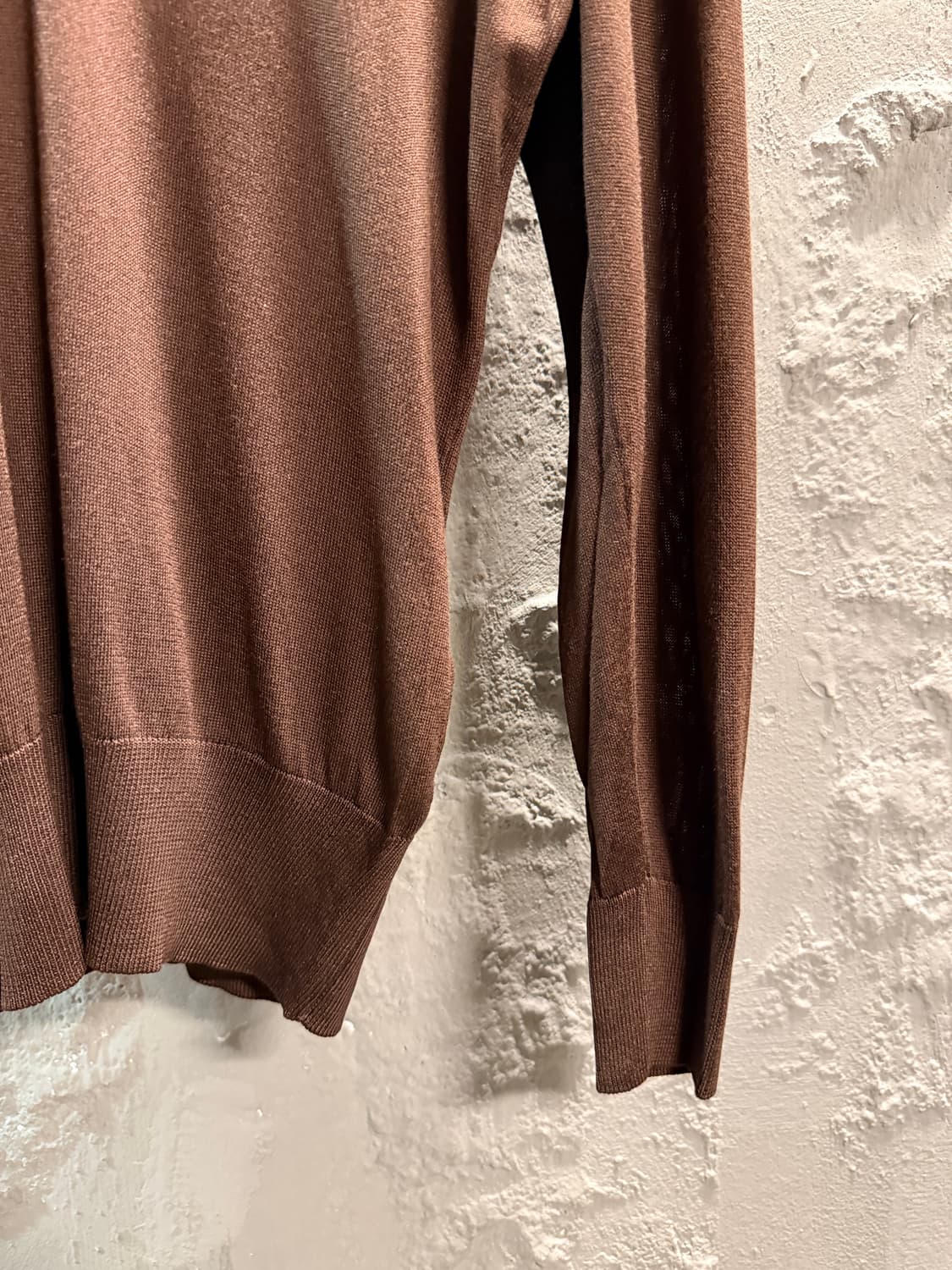 돌체앤가바나 실크 니트 트리밍 긴팔 탑 브라운 42 상품이미지2