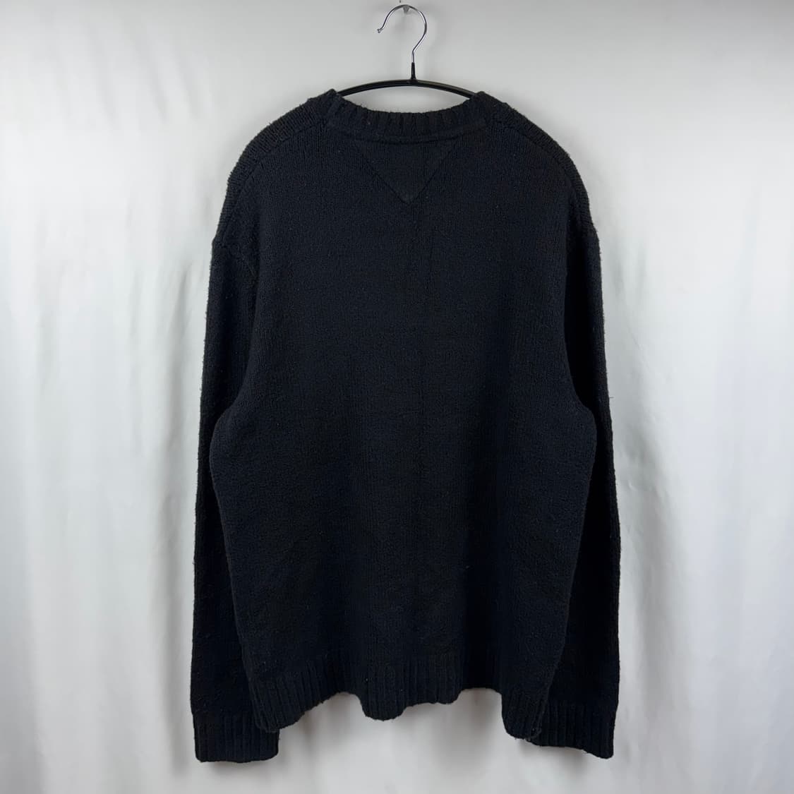 (M) 타미진스 멜란지 플래그 립 스웨터 블랙 상품이미지6