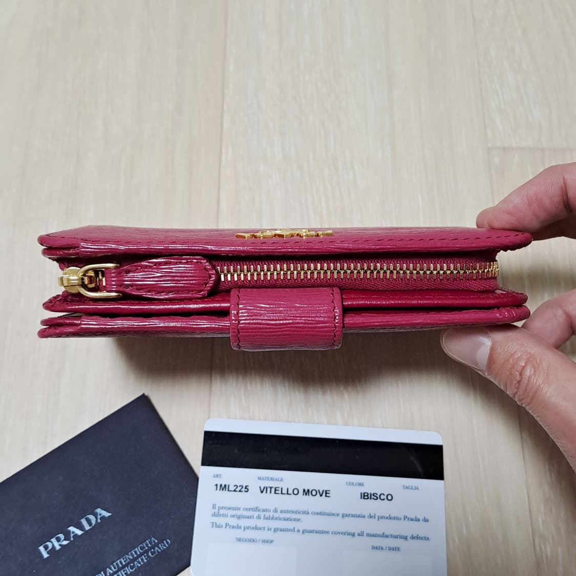[최상급/정품] 프라다 사피아노 카프스킨 핑크지갑, 프라다지갑 상품이미지9