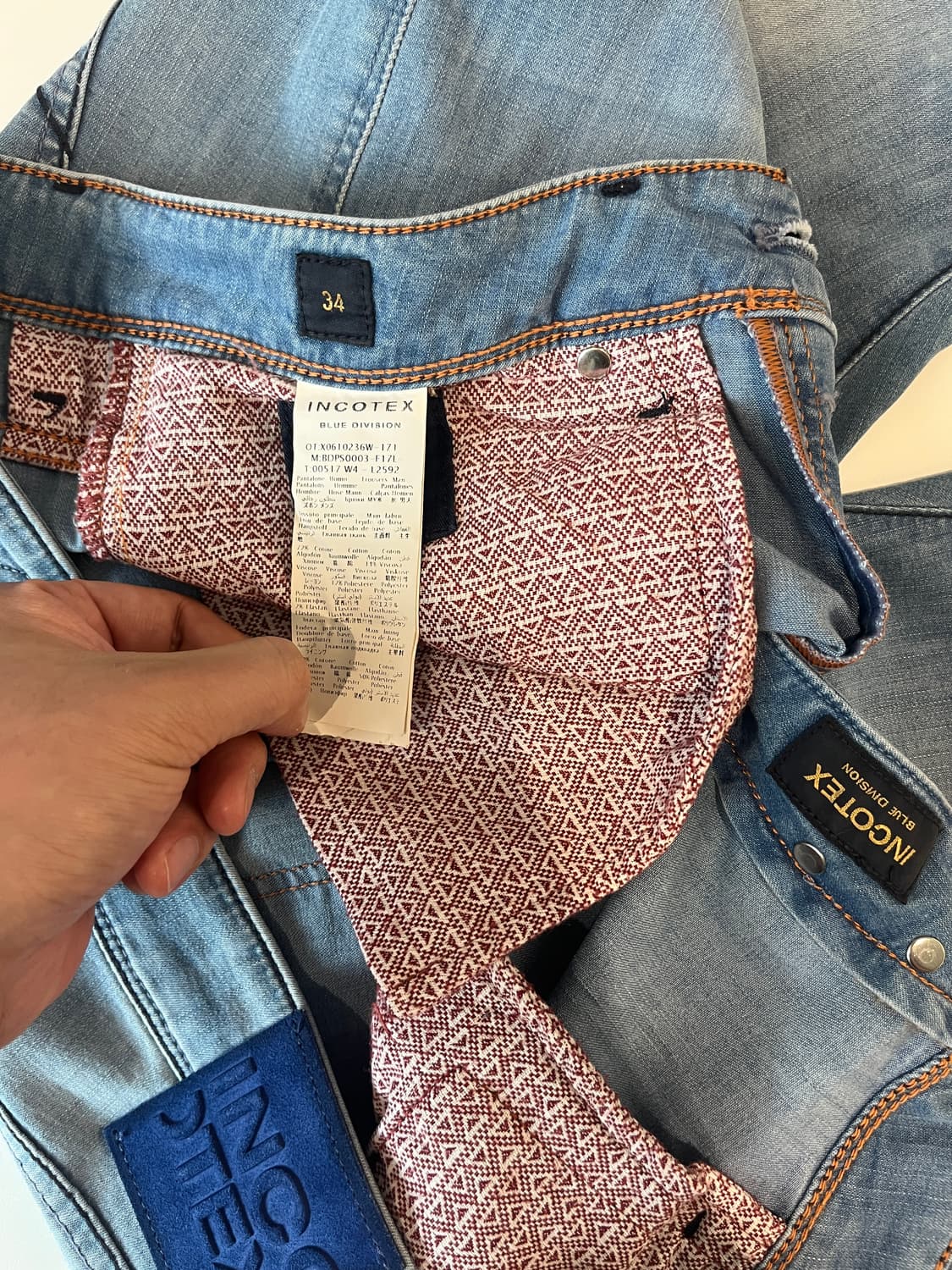 인코텍스 incotex 청바지 데님 34 (새상품) 상품이미지5