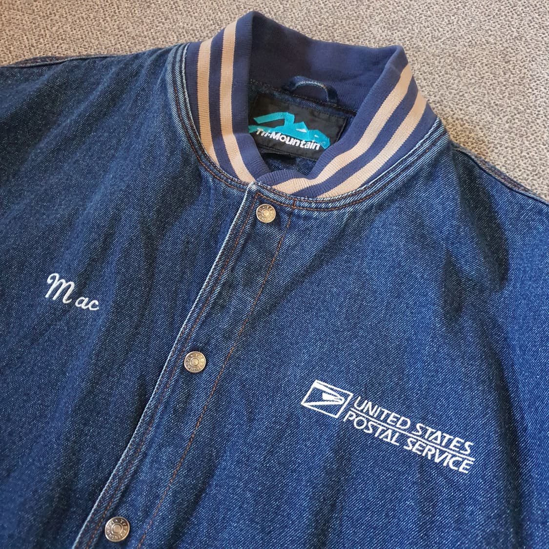 90s Tri Moountain 데님 바시티 자켓 no.42 상품이미지3
