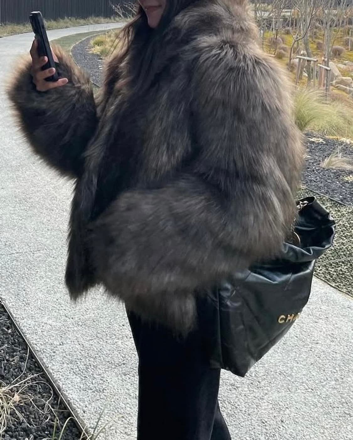 뉴욕나인스튜디오 퍼자켓 (브라운…카키) 상품이미지1