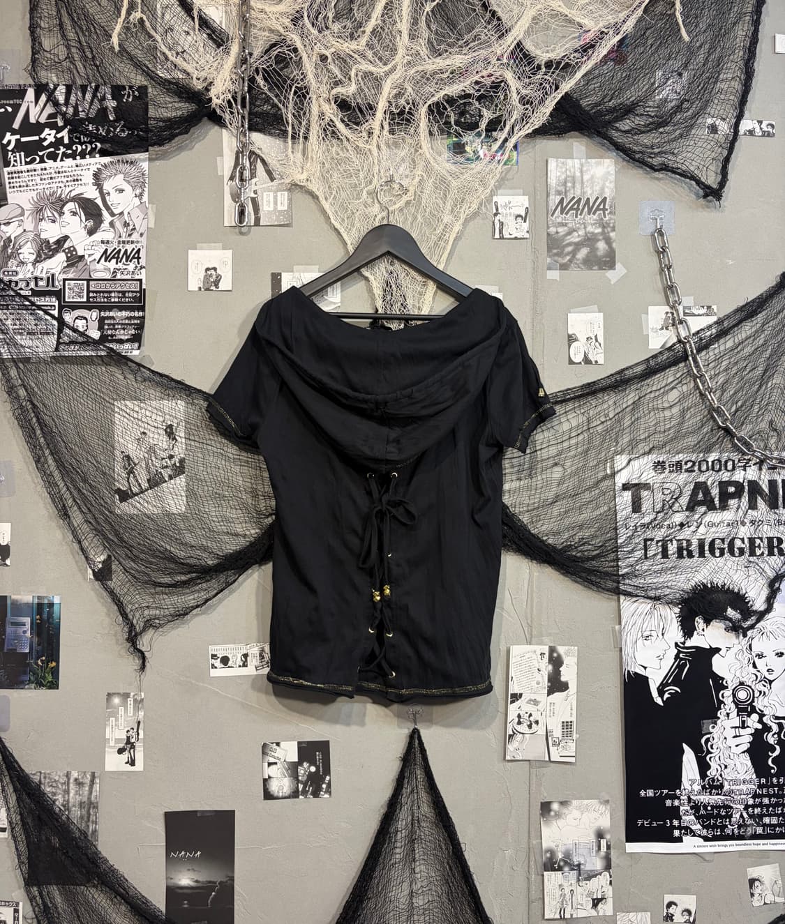 Gothic skull lace tie hood half sleeve 상품이미지5