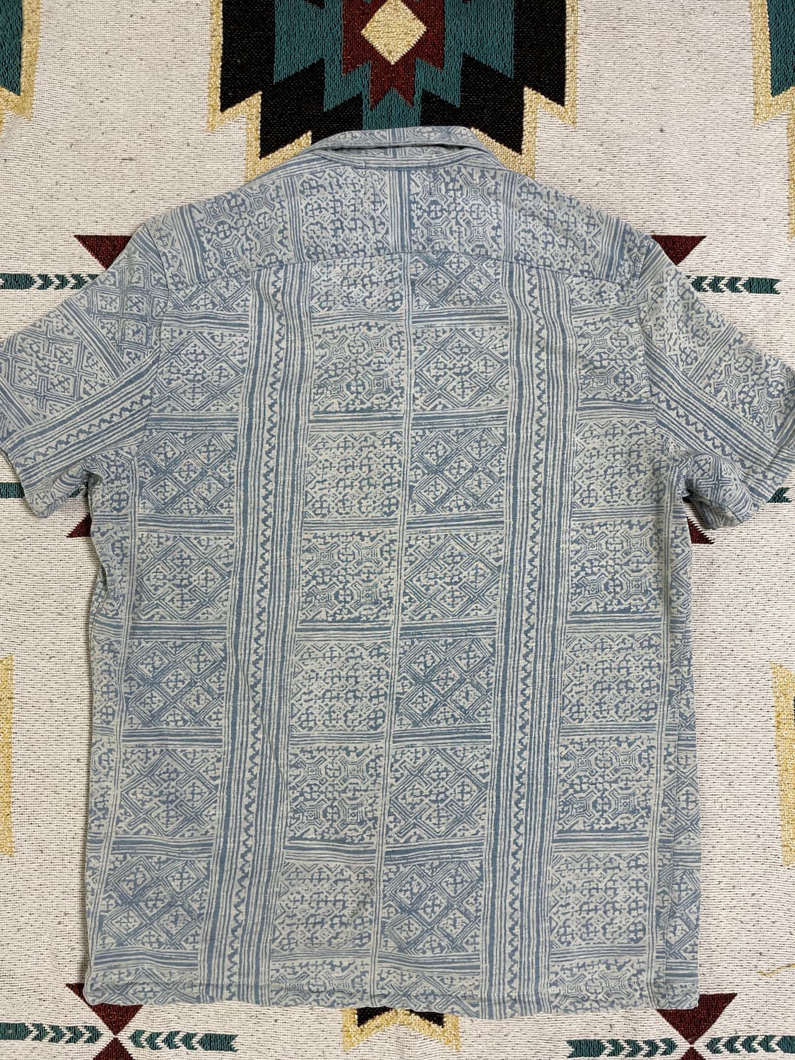 RRL 프린트 인디고 저지 캠프 셔츠(M) 상품이미지6