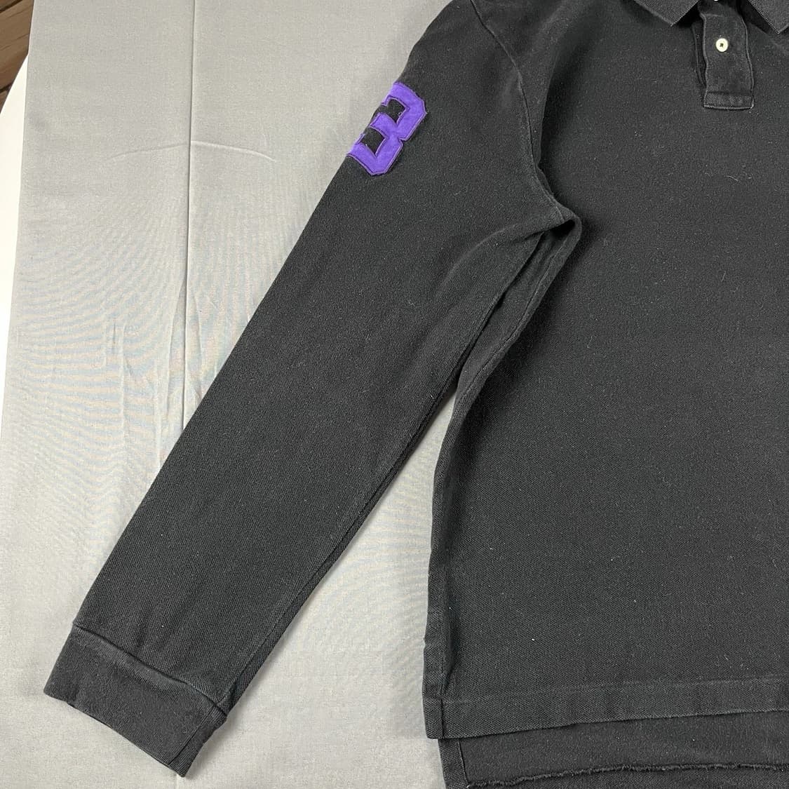 폴로 랄프로렌 빅포니 롱슬리브 카라 티셔츠 블랙 퍼플 상품이미지4