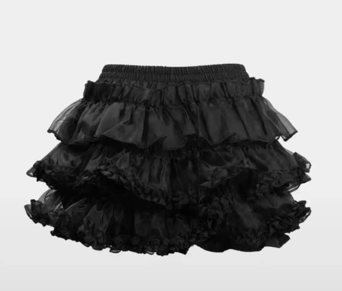 러프넥 튜튜 스커트 블랙 상품이미지1