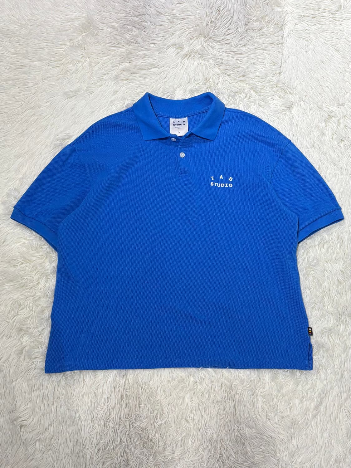 아이앱 크롭피케 블루 셔츠 상품이미지3