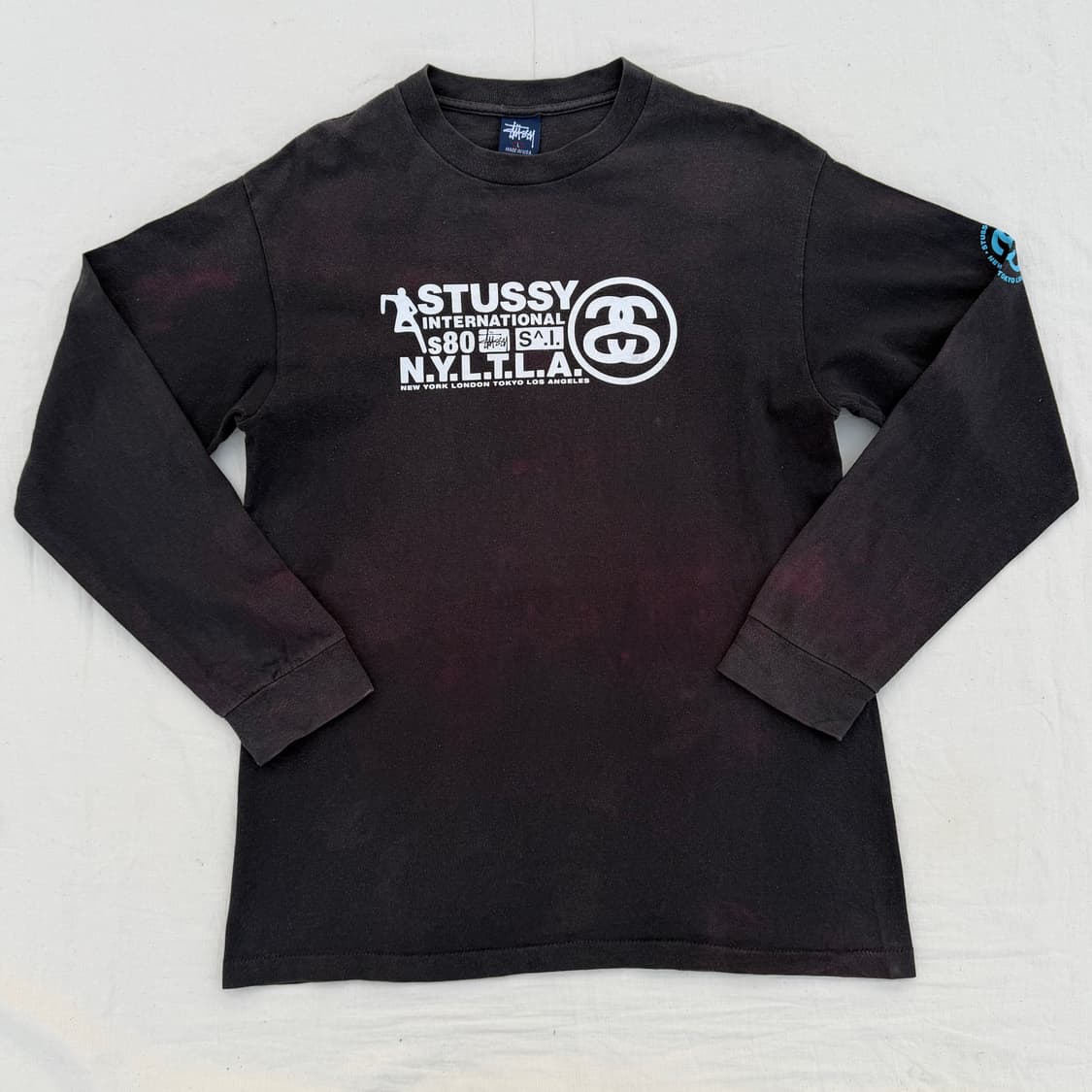 90s Stussy Made In USA 썬페이드 긴팔 티셔츠 긴팔티 상품이미지1