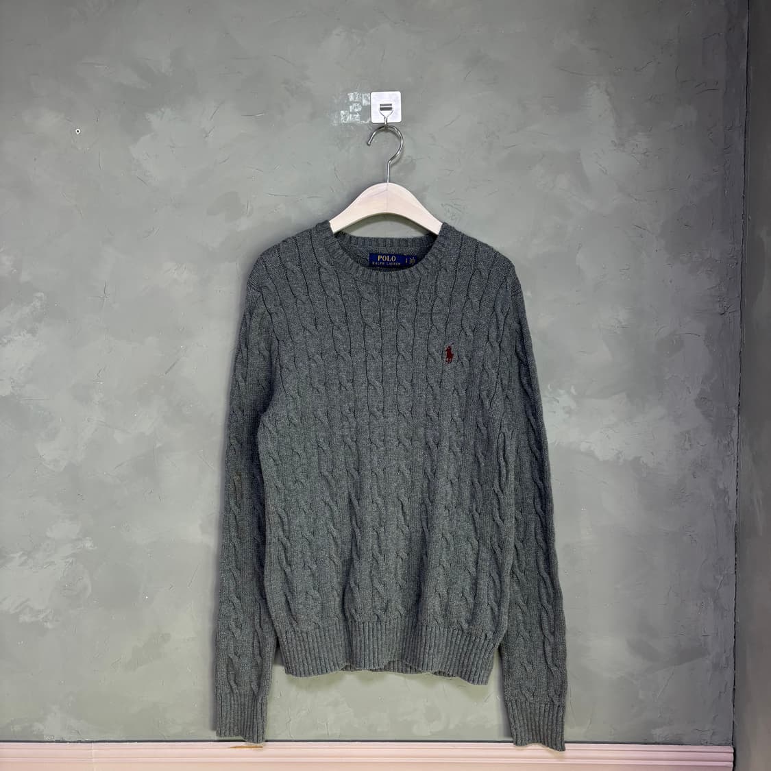 폴로 랄프로렌 꽈배기 니트 그레이 버건디 상품이미지1