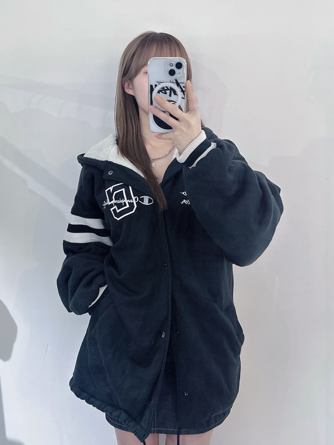 챔피언 90‘ 오버핏 양털 후드집업 상품이미지2