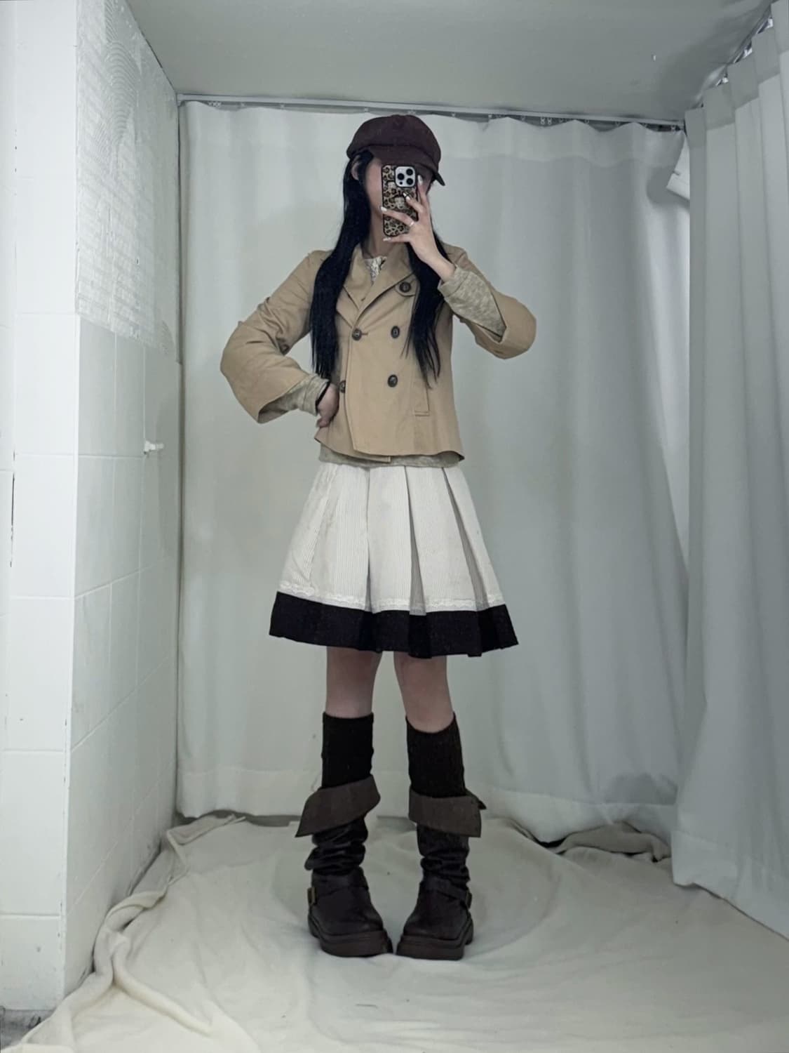 초코 브라운 니혼진 트렌치코트 코디세트  상품이미지3