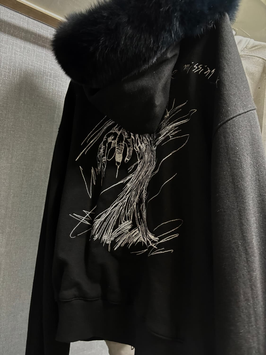 언더마이카 블루 폭스 퍼 후드집업 1사이즈  상품이미지2