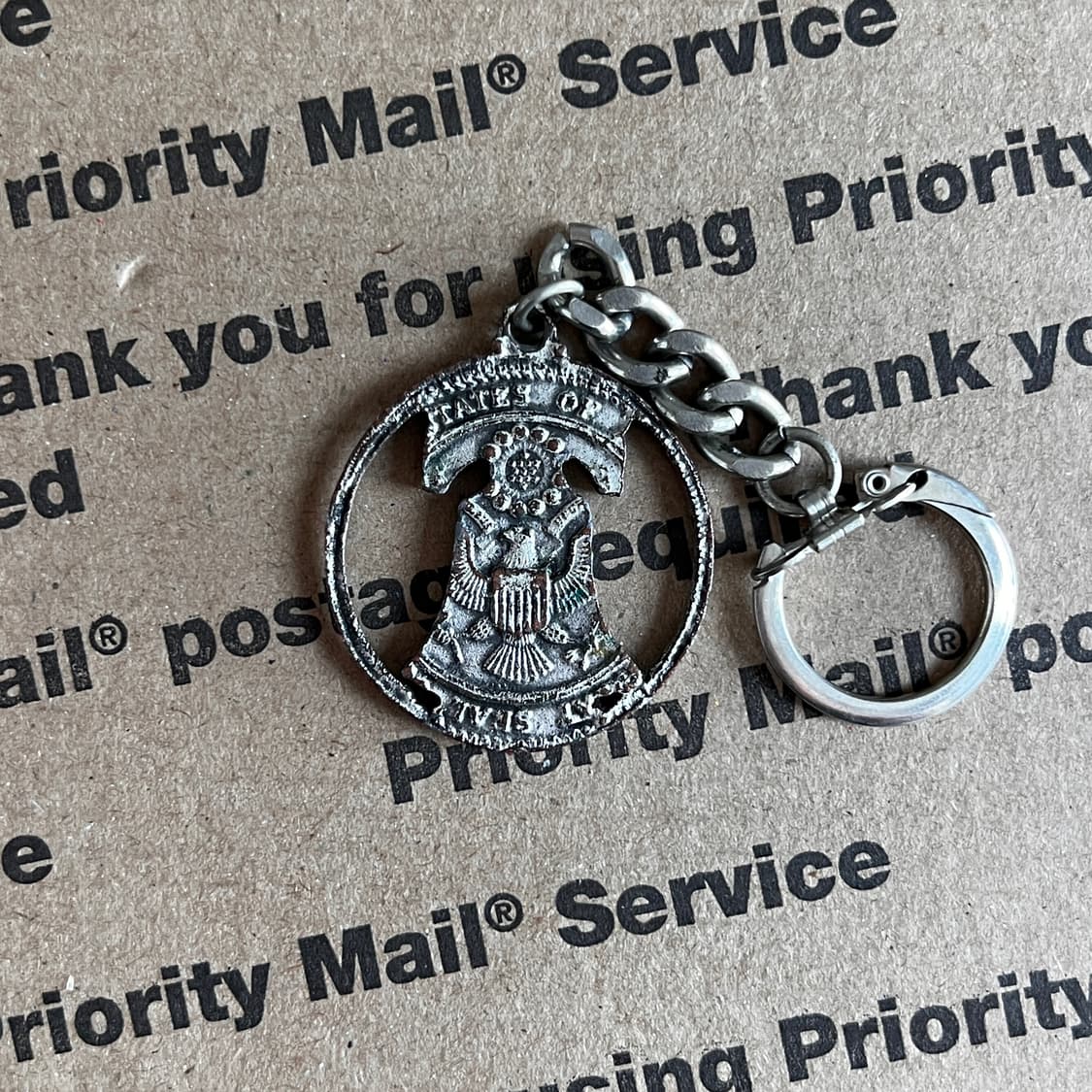 90s vtg U.S. Navy Crest Metal Keyring 상품이미지1
