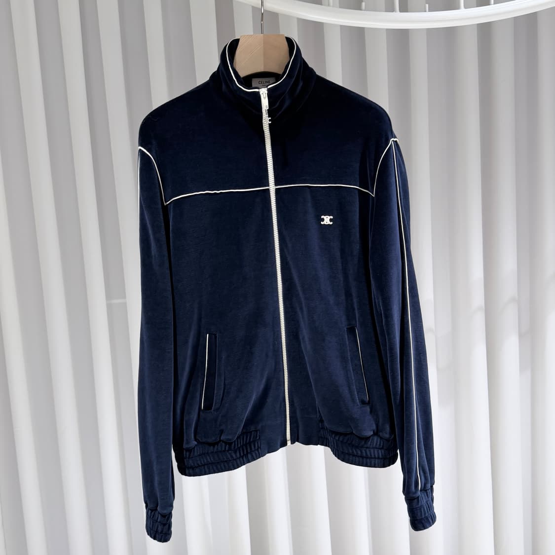 L / 셀린느 트리오페 벨벳 네이비 집업 상품이미지3