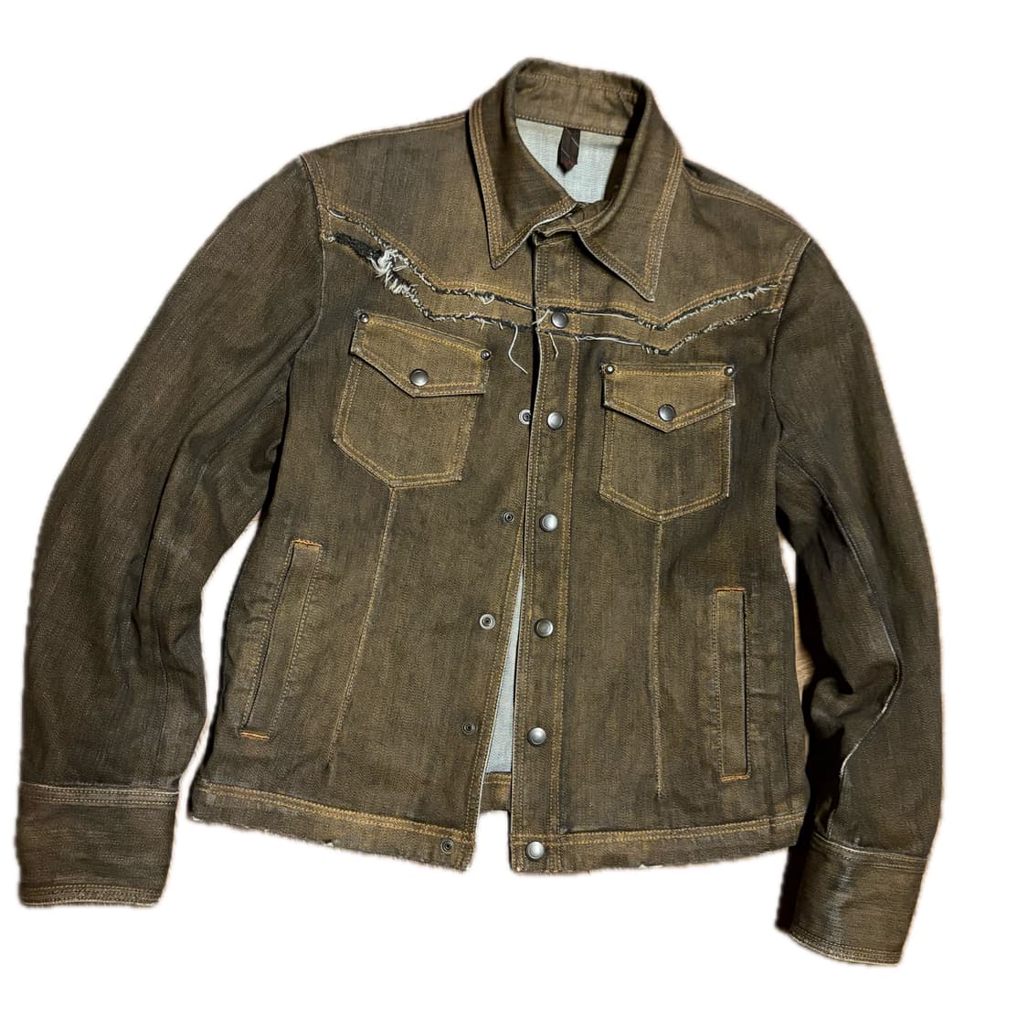ELLE HOMME AGED BROWN TRUCKER JACKET 상품이미지1