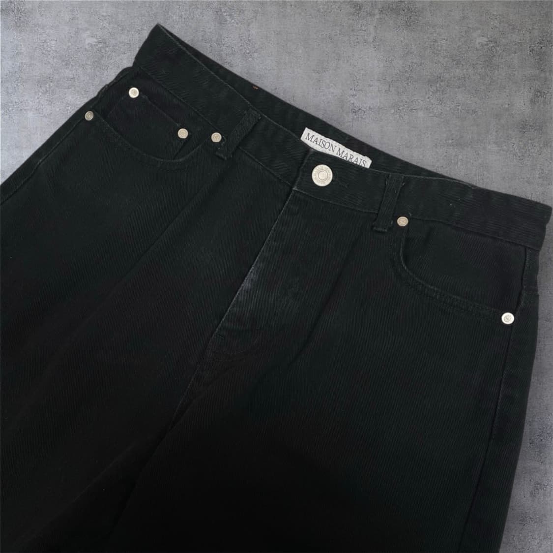 메종마레 maisonmarais 블랙 와이드 데님팬츠 블랙진 38S 상품이미지2