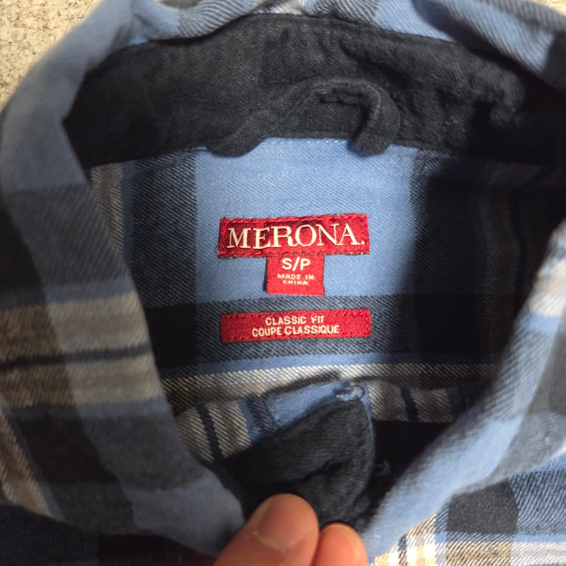 Merona 블루 플란넬 체크셔츠 L(100) 상품이미지3