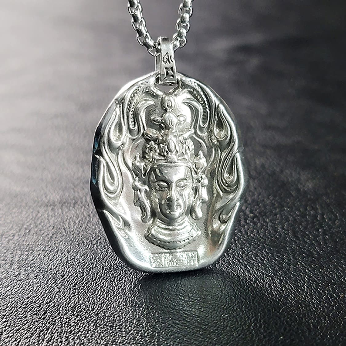 Manjushri 백동 펜던트 엔틱 부처님 문수보살 남자 목걸이 상품이미지7