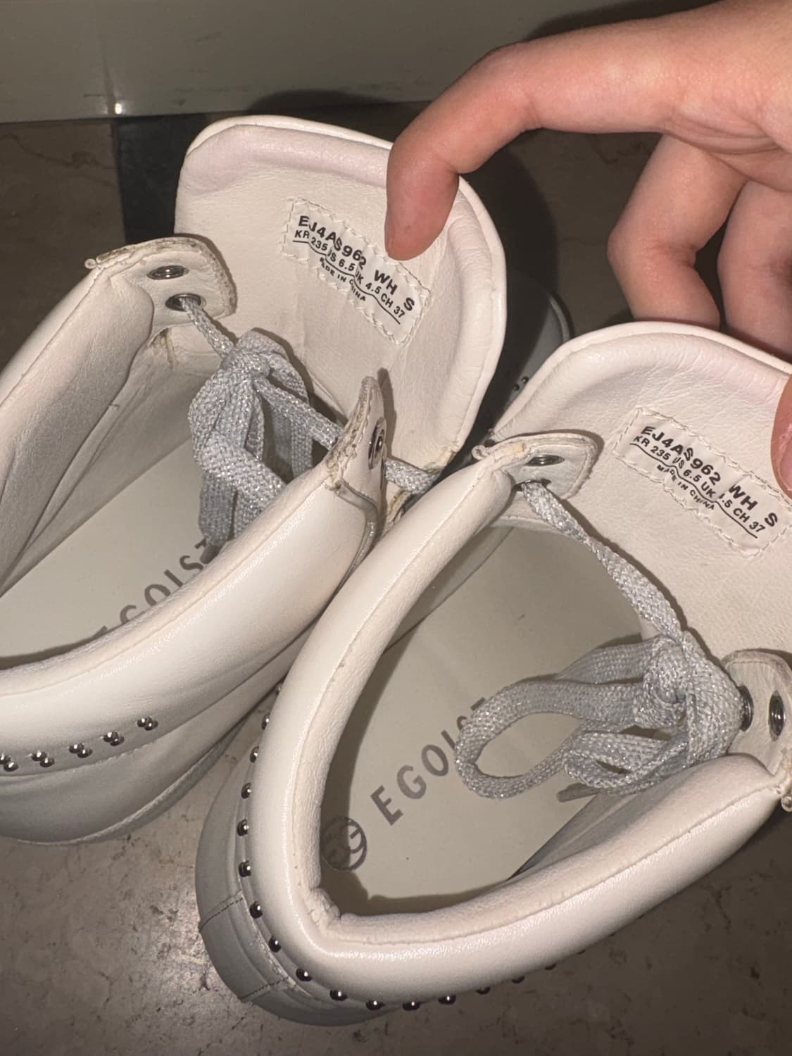 에고이스트 스터드 하이탑 웨지 스니커즈 상품이미지8