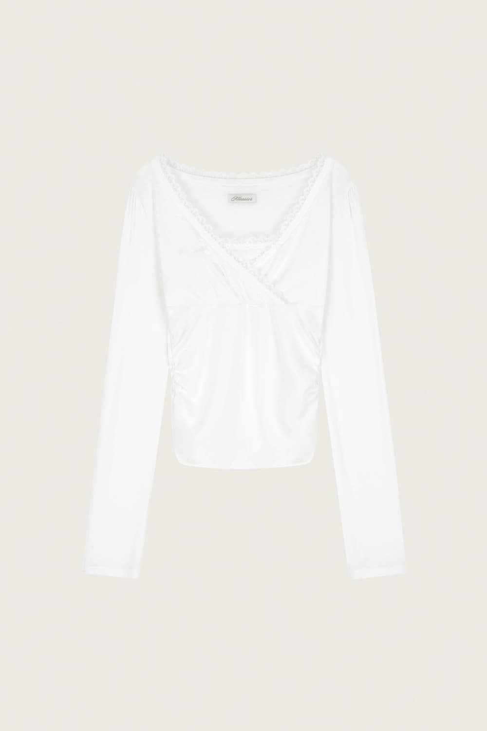 클리시어 비비안 발레 레이스 탑 화이트 롱슬리브 상품이미지1