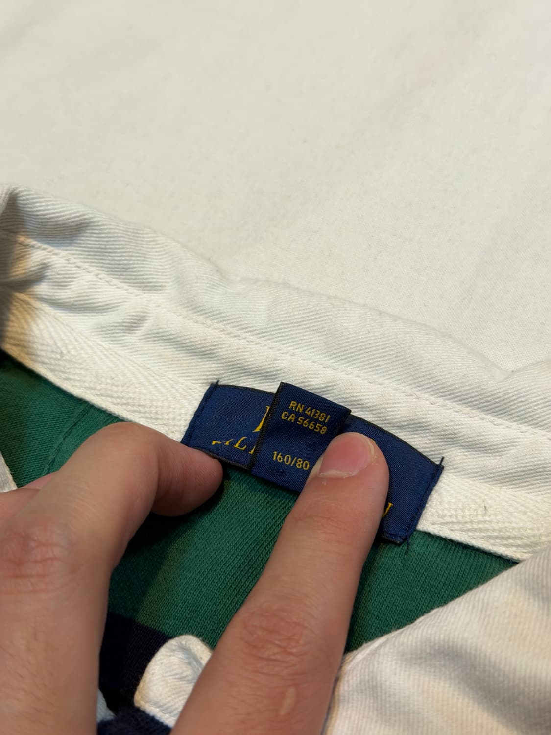 폴로 랄프로렌 스트라이프 롱슬리브 럭비티 그린 네이비 상품이미지3