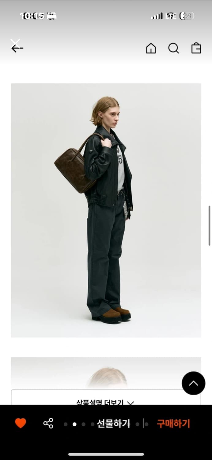 마지셔우드 소프트 보스턴백 워시드브라운 상품이미지6