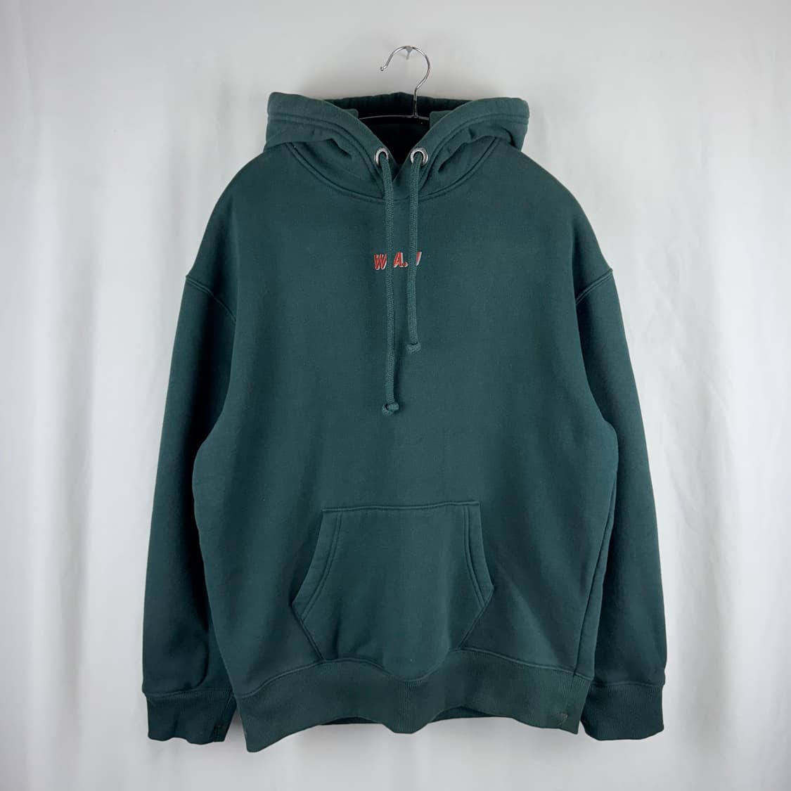 (M) 후아유 스몰로고 양털 기모 후드 티 딥그린 상품이미지2