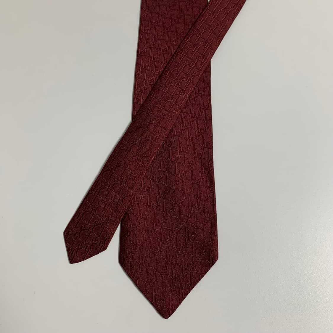 디올(Dior) 오블리크 넥타이 명품 100실크 버건디 최상급 8.3cm 상품이미지3