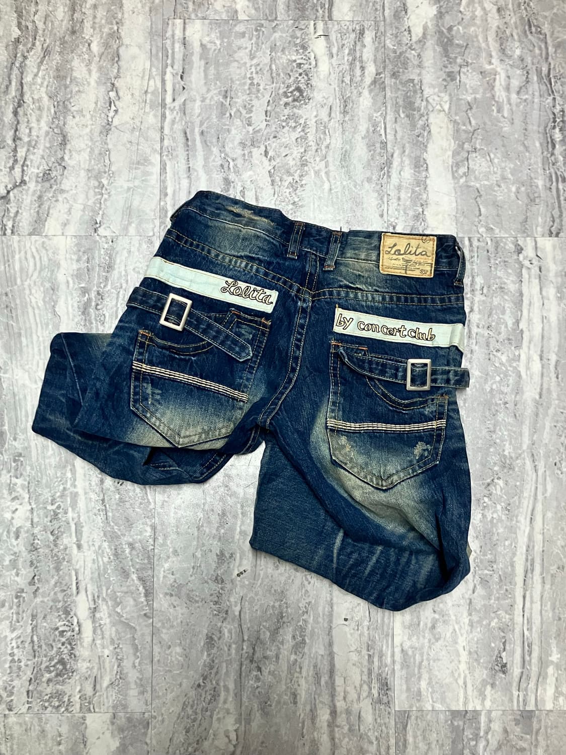 Lolita 로리타 핀터깔y2k 보헤미안 버클 워시드 데님팬츠 상품이미지1