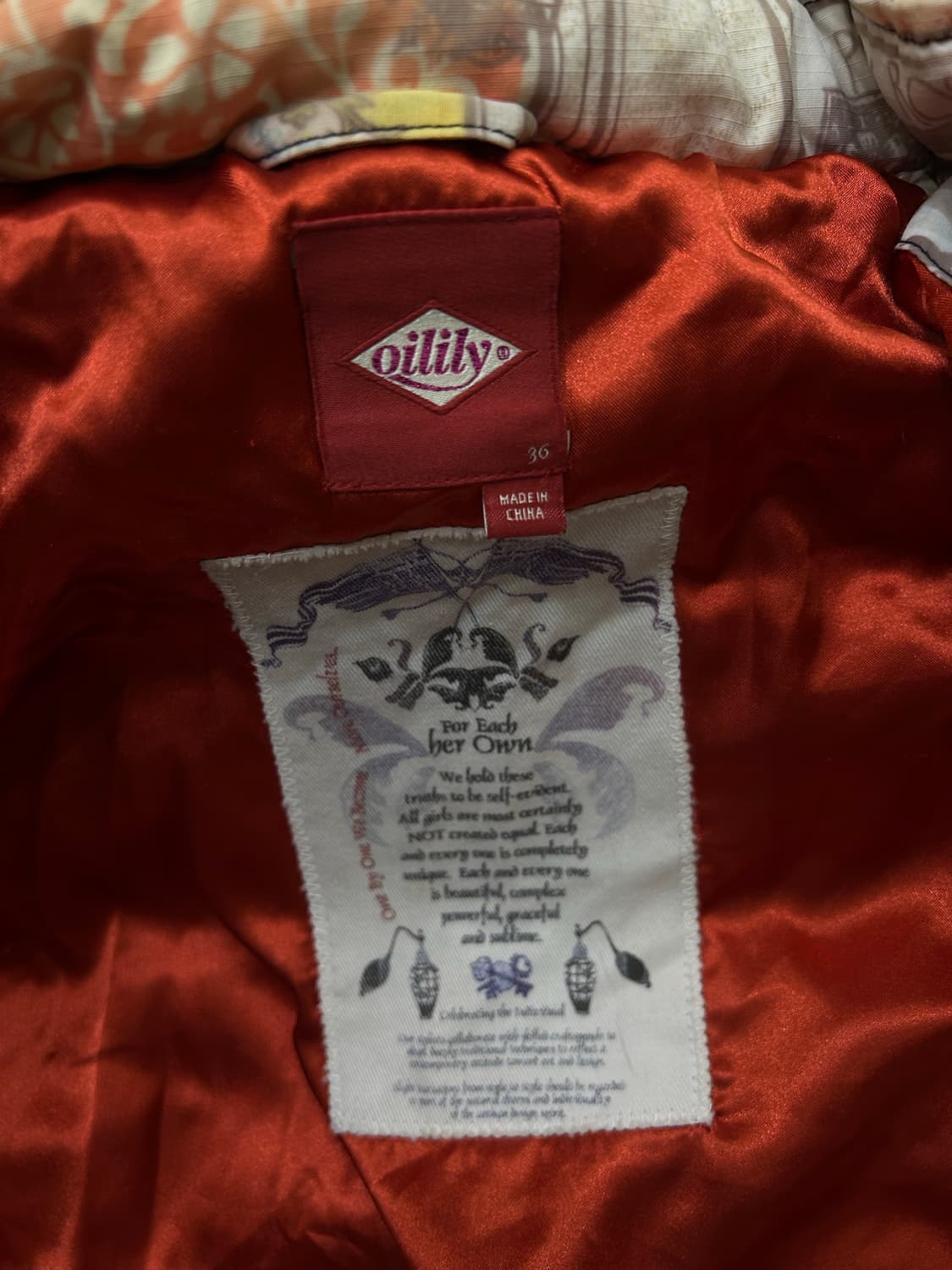 [36]오일릴리 후드 푸퍼 숏 패턴 패딩 상품이미지6