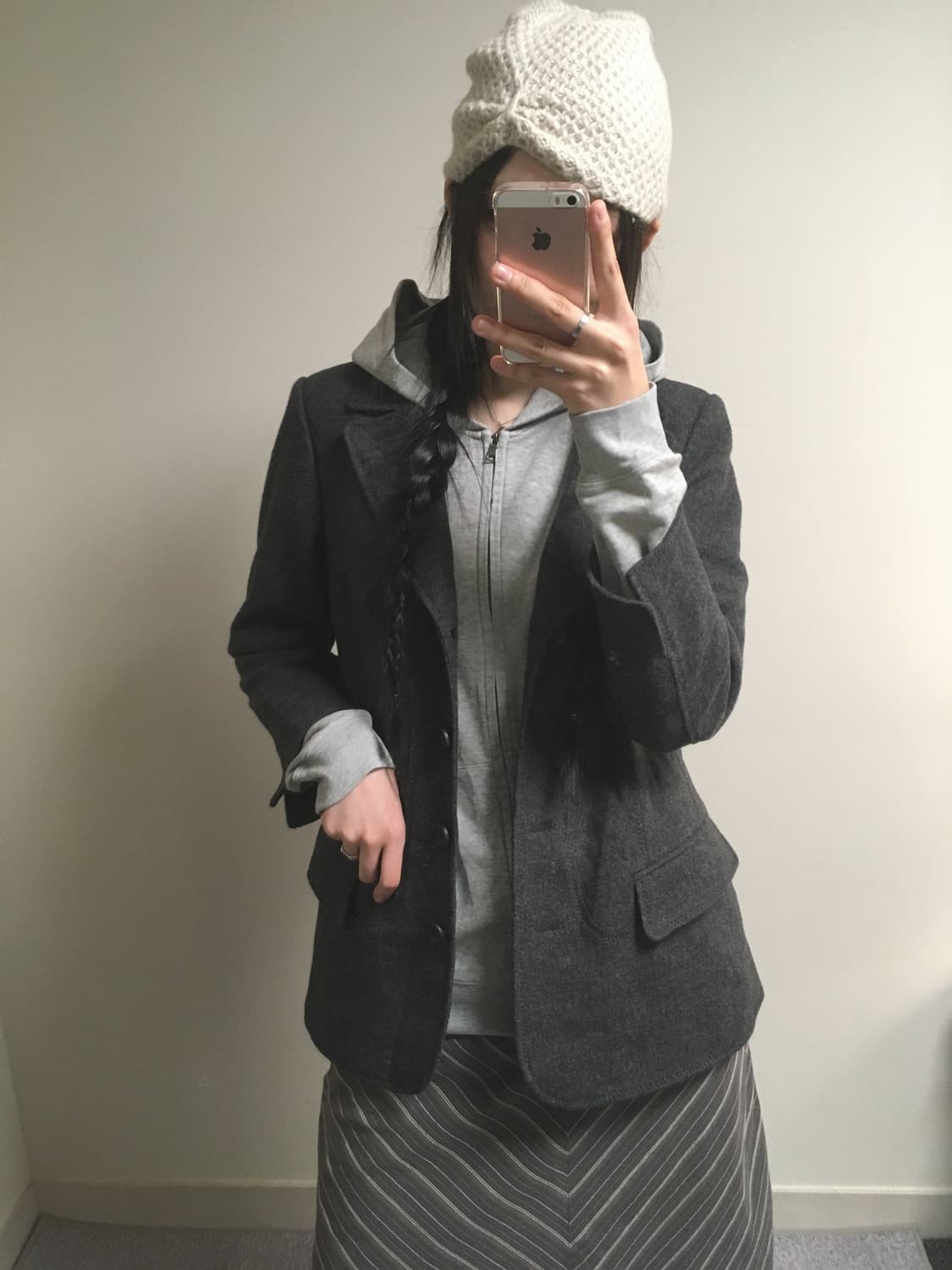 vintage wool blazer jacket charcoal 상품이미지4